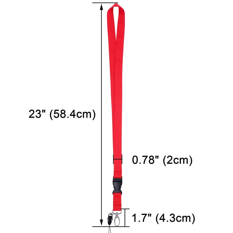 ويزدوم برو Wisdompro Office Lanyard 6 Pack 23 بوصة حزام حبل الرقبة مع حلقة سلسلة إبزيم قابلة للفصل ومشبك بيضاوي للمفاتيح وسلسلة المفاتيح وشارات الهوية وحاملي بطاقات الهواتف وبطاقات الاسم - أسود أزرق أحمر - Image 2